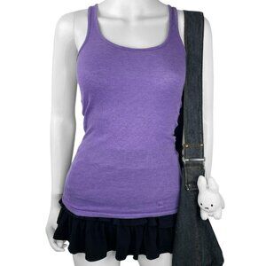 00s 2010s Icnoic Victorias Secret PINK Logo Long Purple Tank Sz XS/S